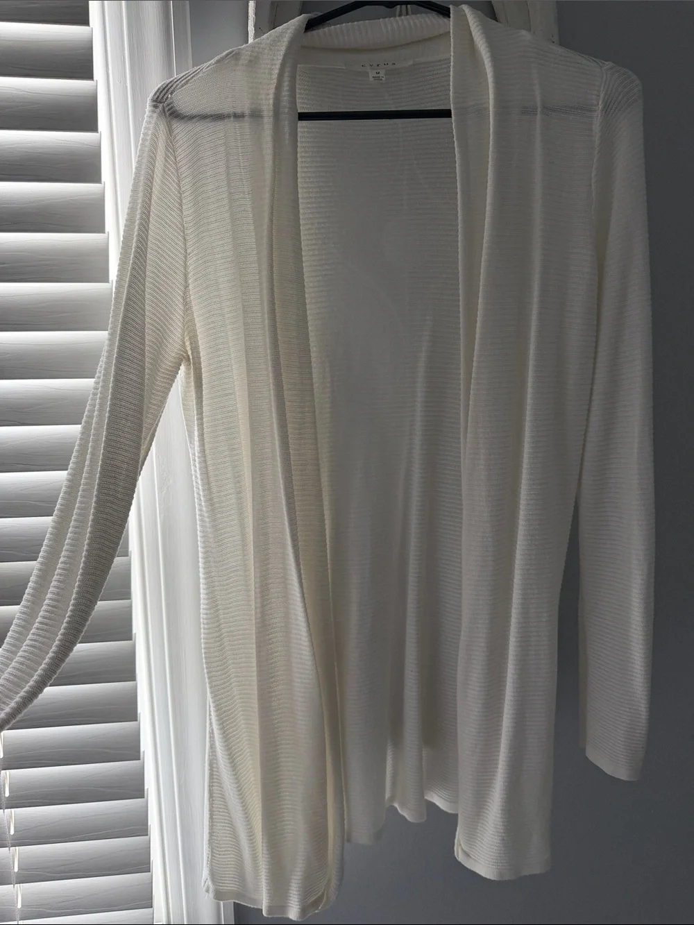 Cyrus Open-Front Delicate Ribbed Cardigan - White - Picture 7 of 7